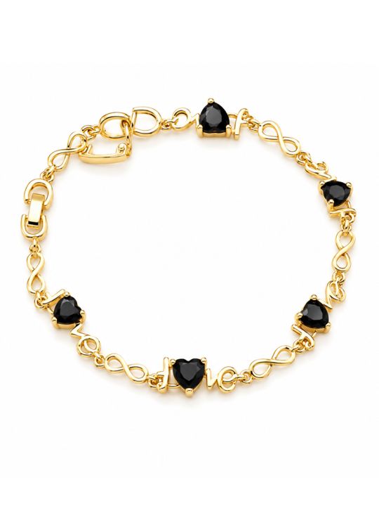 copy ofcopy ofcopy ofcopy ofBracelet Lune & Cœurs Ajustable Plaqué Or 18K – Bracelet Coulissant avec Oxydes de Zirconium