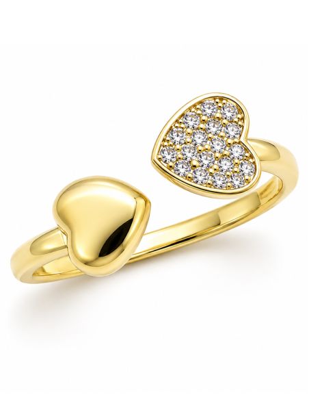 copy ofcopy ofcopy ofBague Cœurs et Zircons Rectangulaires Plaqué Or 18K – Anneau Élégant