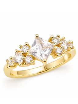 copy ofcopy ofcopy ofcopy ofBague Cœurs et Zircons Rectangulaires Plaqué Or 18K – Anneau Élégant