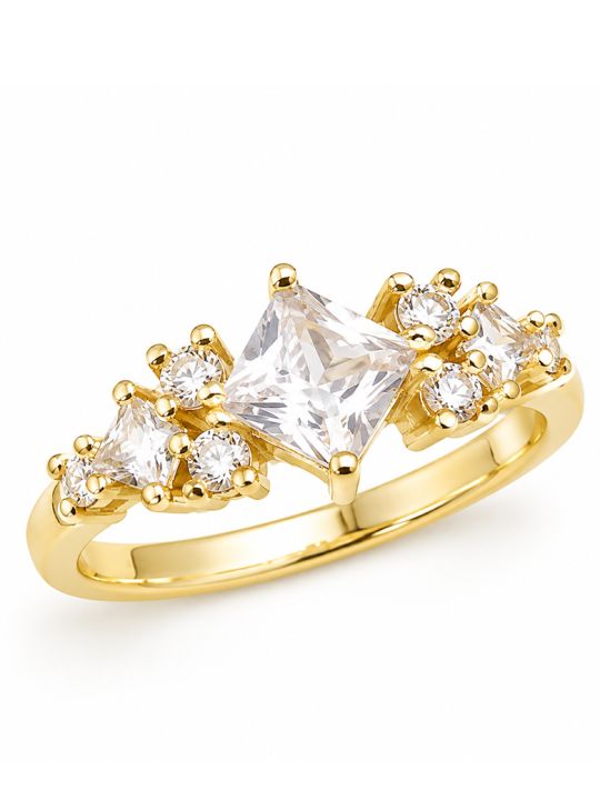 copy ofcopy ofcopy ofcopy ofBague Cœurs et Zircons Rectangulaires Plaqué Or 18K – Anneau Élégant