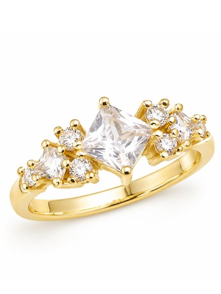 copy ofcopy ofcopy ofcopy ofBague Cœurs et Zircons Rectangulaires Plaqué Or 18K – Anneau Élégant