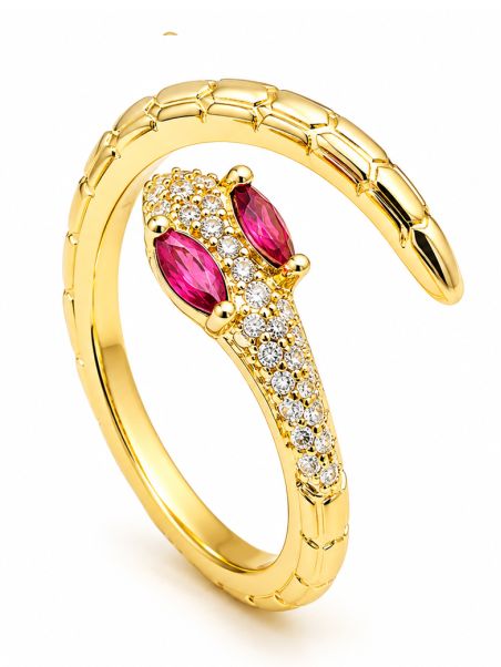 copy ofcopy ofcopy ofBague Cœurs et Zircons Rectangulaires Plaqué Or 18K – Anneau Élégant