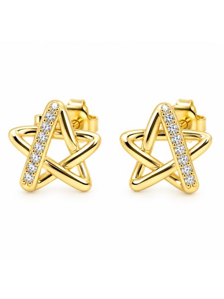 copy ofcopy ofBoucles d’Oreilles Papillons Bleus et Pampilles Strass en Plaqué Or 18K – 15 mm