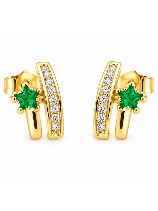 copy ofcopy ofcopy ofcopy ofBoucles d’Oreilles Papillons Bleus et Pampilles Strass en Plaqué Or 18K – 15 mm