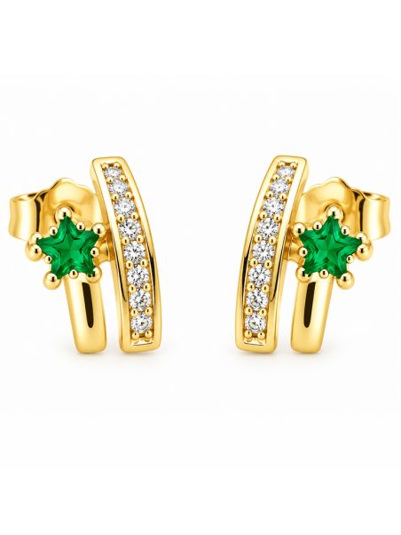 copy ofcopy ofcopy ofcopy ofBoucles d’Oreilles Papillons Bleus et Pampilles Strass en Plaqué Or 18K – 15 mm