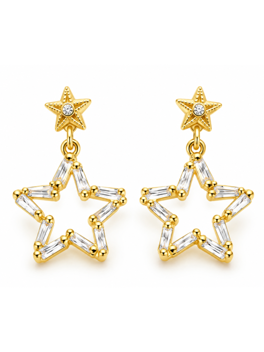 Boucles d’Oreilles Goutte Évasée – Doré en Acier Inoxydable