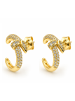 Boucles d’Oreilles Goutte Évasée – Doré en Acier Inoxydable