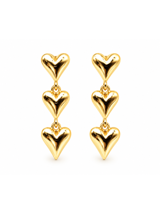 Boucles d’Oreilles Goutte Évasée – Doré en Acier Inoxydable