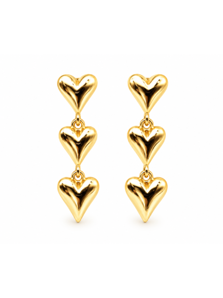 Boucles d’Oreilles Goutte Évasée – Doré en Acier Inoxydable
