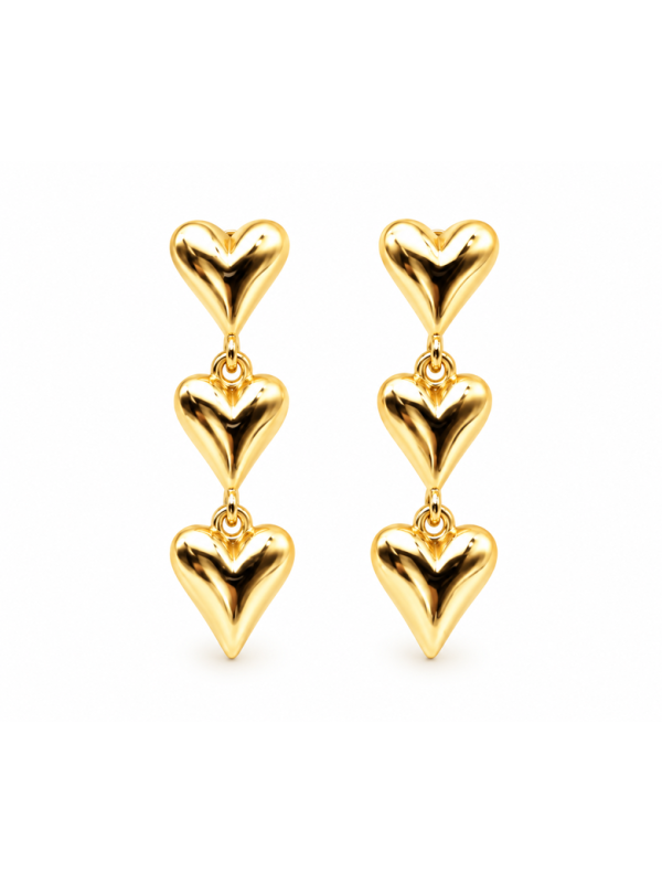 Boucles d’Oreilles Goutte Évasée – Doré en Acier Inoxydable