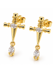 Boucles d’Oreilles Goutte Évasée – Doré en Acier Inoxydable