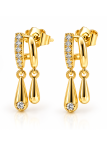 Boucles d’Oreilles Goutte Évasée – Doré en Acier Inoxydable