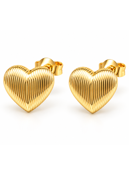 Boucles d’Oreilles Goutte Évasée – Doré en Acier Inoxydable