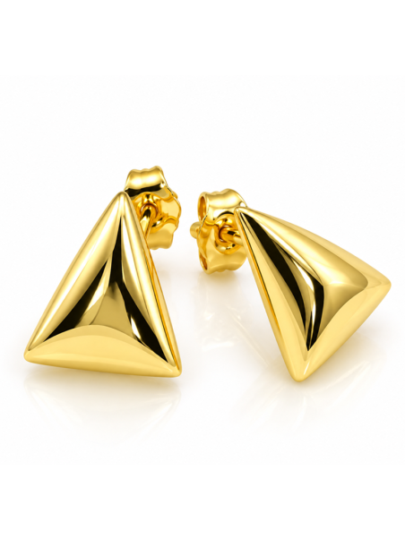 Boucles d’Oreilles Goutte Évasée – Doré en Acier Inoxydable