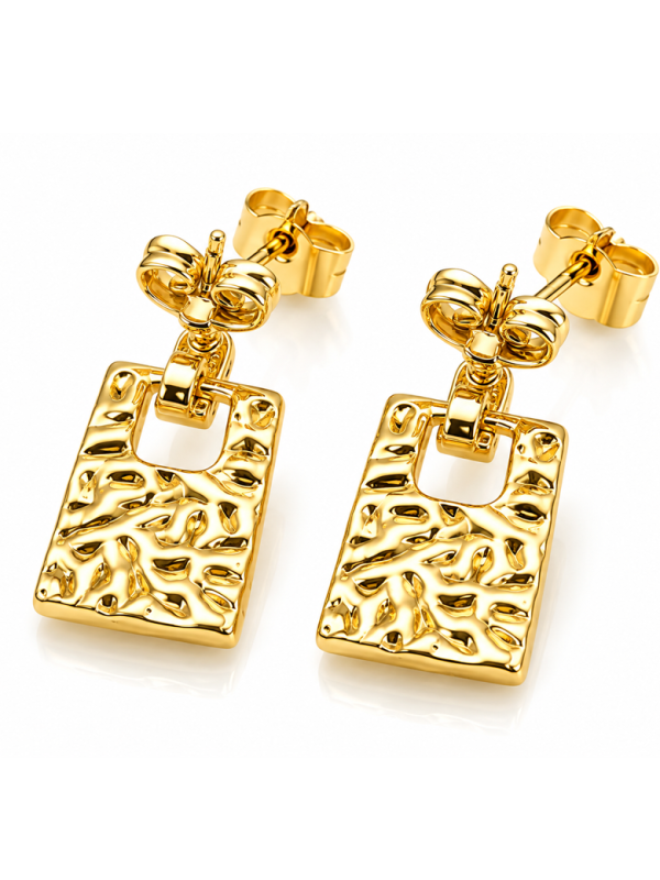 Boucles d’Oreilles Goutte Évasée – Doré en Acier Inoxydable