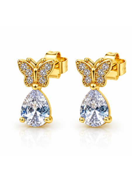 Boucles d’Oreilles Goutte Évasée – Doré en Acier Inoxydable