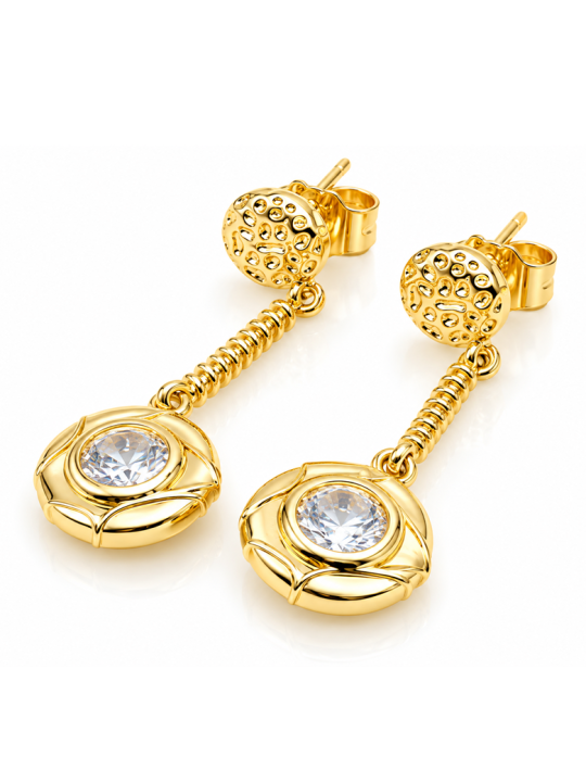 Boucles d’Oreilles Goutte Évasée – Doré en Acier Inoxydable