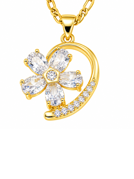 Collier Flocon Doré – Acier inoxydable doré