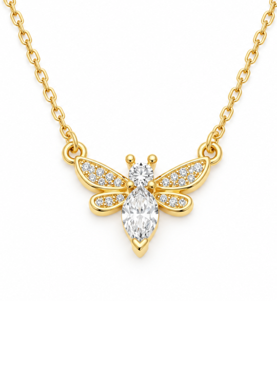 Collier Flocon Doré – Acier inoxydable doré